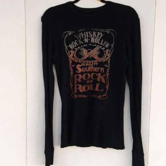 Whiskey Rock n Roller Long Sleeve Waffle Weave Tee - Picture 2 of 3
